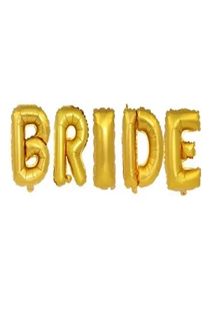 بالونات لغرفة العروسة لون ذهبي كلمة BRIDE